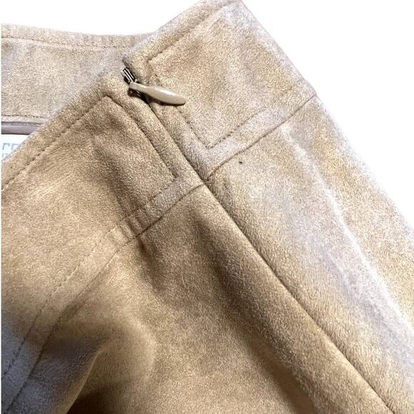 Liz Claiborne, 8p, khaki camel faux suede lined long maxi skirt - Picture 6 of 7